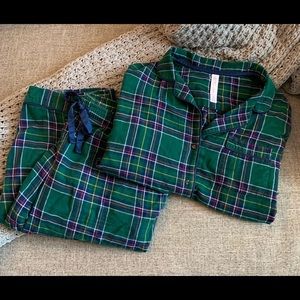 Target Women Plaid Flannel Notch Collar Pajama Set